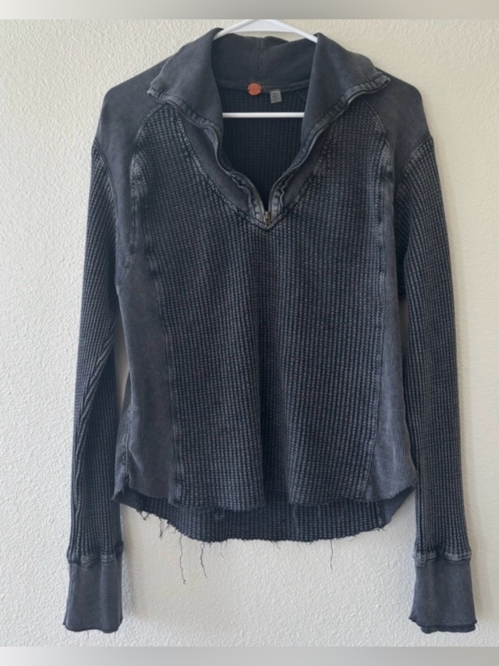 Free People Women's Ashton Waffle Knit Quarter Zip Sweater